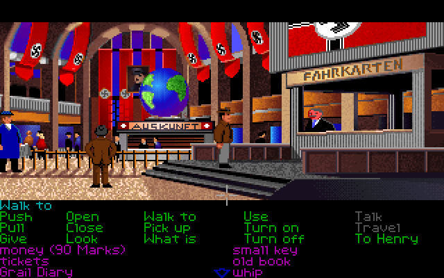 Indiana Jones and the Last Crusade: The Graphic Adventure (DOS) screenshot: Ticket - whacket