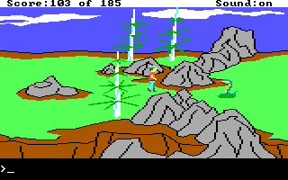 King's Quest II: Romancing the Throne (DOS) screenshot: A snake?! I hate snakes!