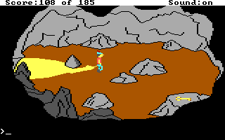 King's Quest II: Romancing the Throne (DOS) screenshot: Inside a cave.