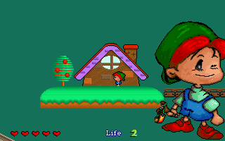 Zis the Adventure (DOS) screenshot: What a nice little house...