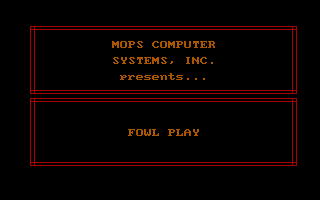 Fowl Play (DOS) screenshot: Title screen.