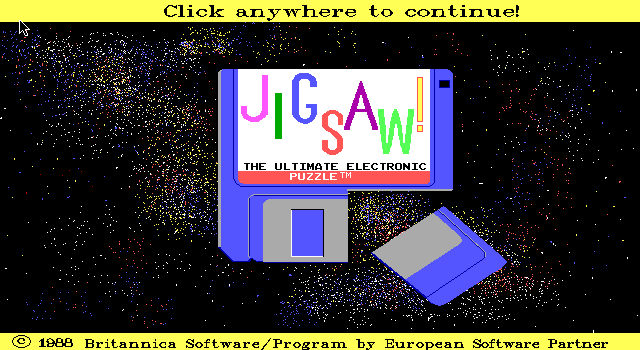 Jigsaw! (DOS) screenshot: Title screen