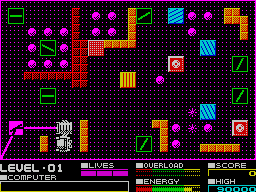 Deflektor (ZX Spectrum) screenshot: First regular level