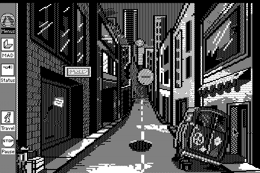 Manhunter 2: San Francisco (Macintosh) screenshot: Intro - orbs fly through the street