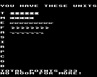 Confrontation (BBC Micro) screenshot: Reposition Forces