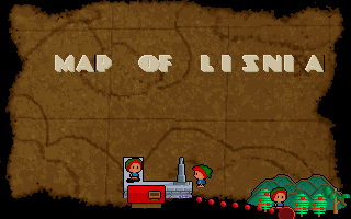 Zis the Adventure (DOS) screenshot: Map of Lisnia