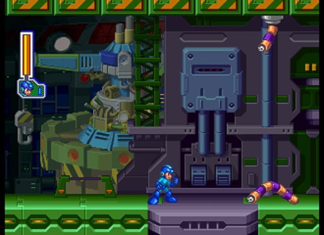 Mega Man 8: Anniversary Edition (SEGA Saturn) screenshot: Couple of enemies just... worming... their way through.