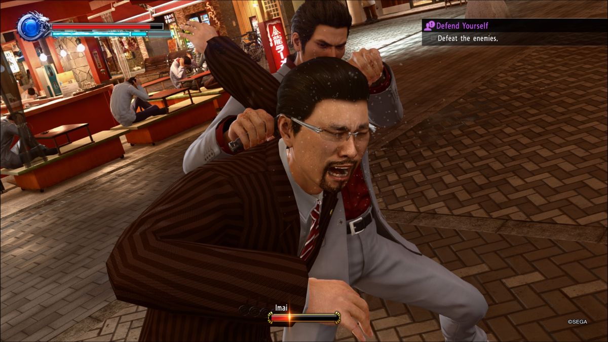Yakuza: Kiwami 2 (PlayStation 4) screenshot: Stop crying... don't start what you can't finish