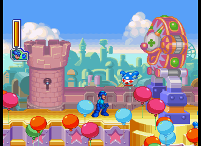 Mega Man 8: Anniversary Edition (SEGA Saturn) screenshot: I just hate clowns.