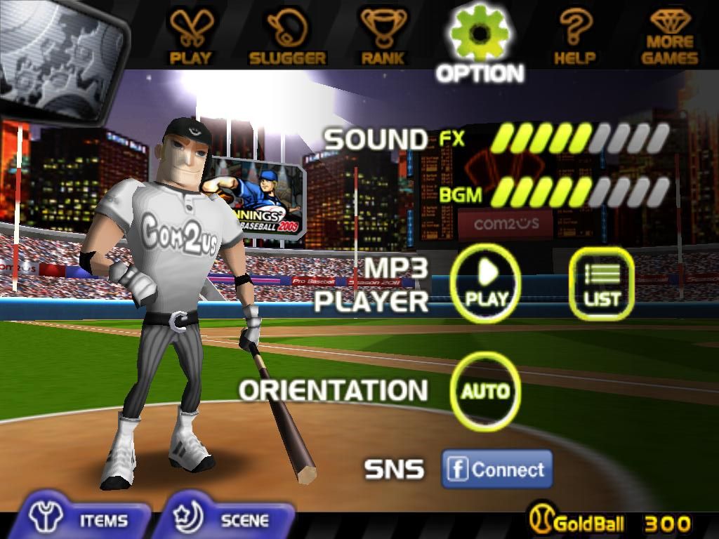 Homerun Battle 3D (iPad) screenshot: Options