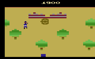 Front Line (Atari 2600) screenshot: Try to destroy the tanks with grenades