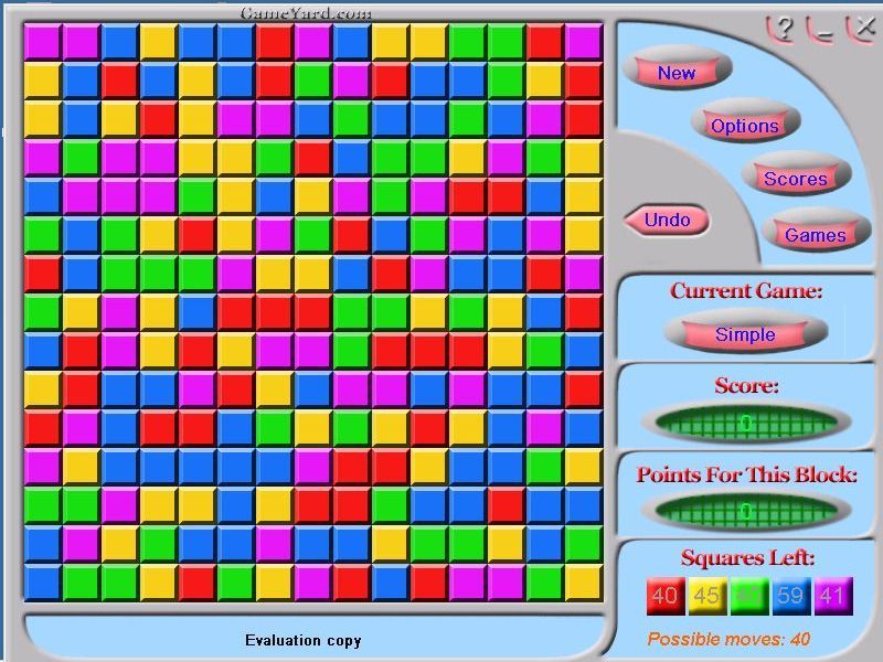 <small>Mosaic (Windows) screenshot:</small><br> The start of a simple game