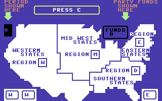Election Trail (Commodore 64) screenshot: Welcome Screen