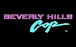Beverly Hills Cop (DOS) screenshot: Title screen (CGA).