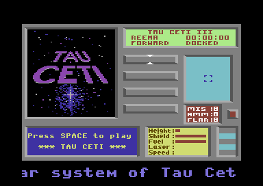 Tau Ceti: The Lost Star Colony (Commodore 64) screenshot: Title screen