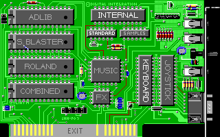 Supaplex (DOS) screenshot: Controls and sound config (EGA)