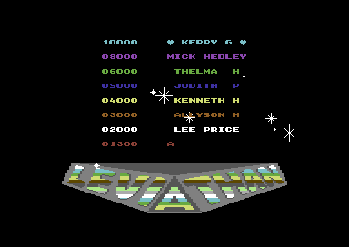 Leviathan (Commodore 64) screenshot: Enter your name for high scores.