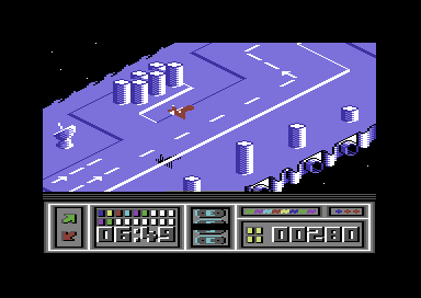 Leviathan (Commodore 64) screenshot: Entering the Cityscape (landscape one)
