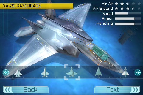 Tom Clancy's H.A.W.X (iPhone) screenshot: XA-20 Razorback