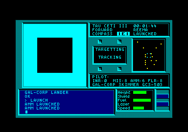 Tau Ceti: The Lost Star Colony (Amstrad CPC) screenshot: CRASH!