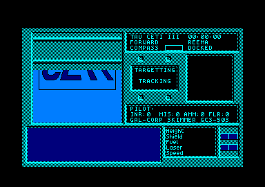 Tau Ceti: The Lost Star Colony (Amstrad CPC) screenshot: Entering the game