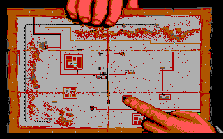 It Came from the Desert (DOS) screenshot: The Prospector's map.
