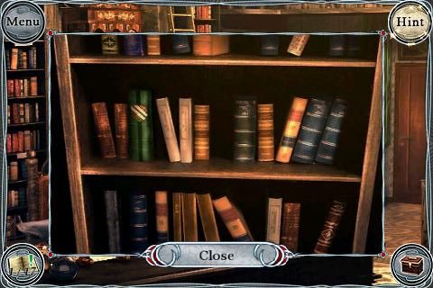 Treasure Seekers: Follow the Ghosts (Collector's Edition) (iPhone) screenshot: Library bookshelf