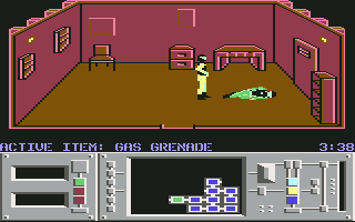 Infiltrator II (Commodore 64) screenshot: Mission 1 - Near a security door