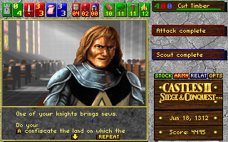 Castles II: Siege & Conquest (DOS) screenshot: CD Rom Version: A knight.