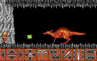 Barbarian (DOS) screenshot: A dragon! What to do now?