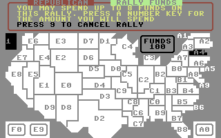 Election Trail (Commodore 64) screenshot: How much do you want to spend?