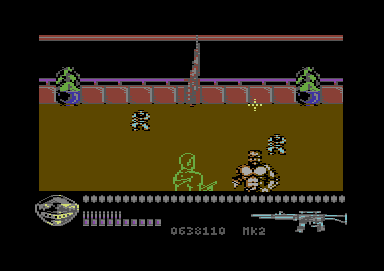 Predator 2 (Commodore 64) screenshot: level 2 bosses