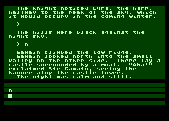 Brimstone (Atari 8-bit) screenshot: On a low ridge