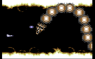 Life Force (Commodore 64) screenshot: Guardian of stage three