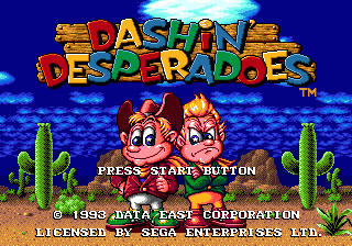 Dashin' Desperadoes (Genesis) screenshot: Title screen