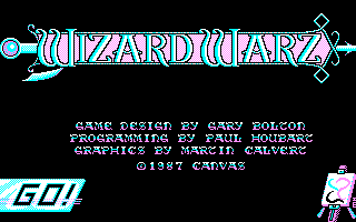 Wizard Warz (Amstrad CPC) screenshot: Title and credits