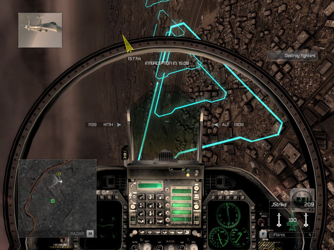 Tom Clancy's H.A.W.X (Windows) screenshot: My flight computer calculated the optimal interception flight path.