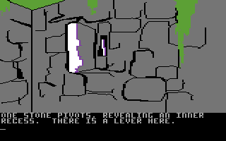 Amazon (Commodore 64) screenshot: Aha! A secret lever!