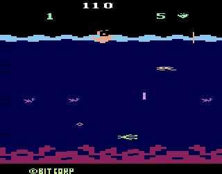 Sea Monster (Atari 2600) screenshot: Try to shoot the sea monsters