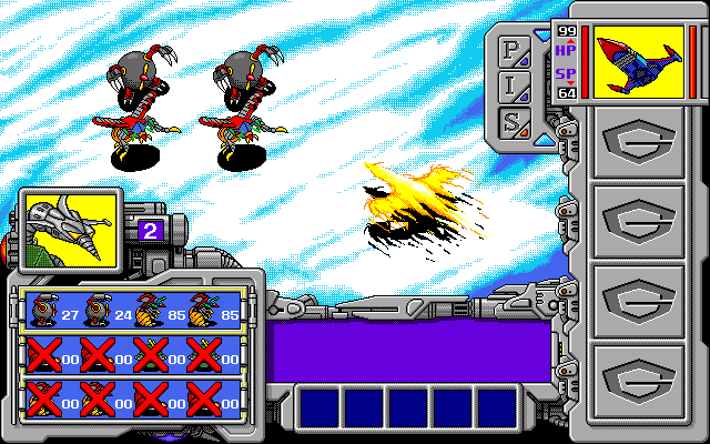 Kagaku Ninjatai Gacchaman (PC-98) screenshot: Executing a super-powerful attack