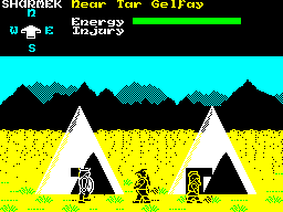 Shadow of the Unicorn (ZX Spectrum) screenshot: Found some tents