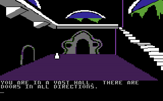 Amazon (Commodore 64) screenshot: Vast hall.