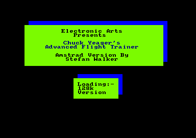 Chuck Yeager's Advanced Flight Simulator (Amstrad CPC) screenshot: Loading screen