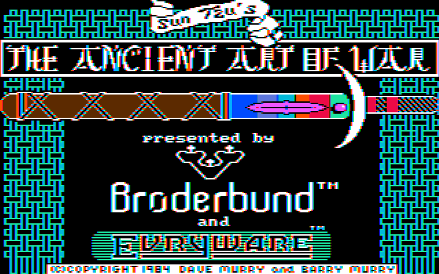 The Ancient Art of War (DOS) screenshot: Title screen (CGA w/Composite Monitor)