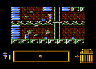 Adax (Atari 8-bit) screenshot: Blowing up a mine