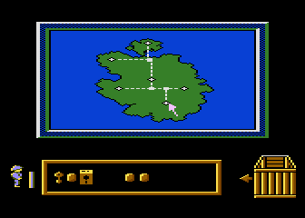 Adax (Atari 8-bit) screenshot: Choose the next destination