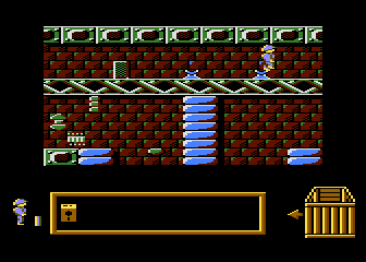 Adax (Atari 8-bit) screenshot: White men can jump! Okay, yellowish men.