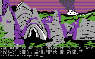 Amazon (Commodore 64) screenshot: The lost city!