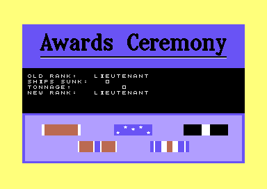 Up Periscope! (Commodore 128) screenshot: Awards ceremony