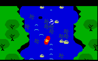 White Water! (Intellivision) screenshot: Rafting down the river...